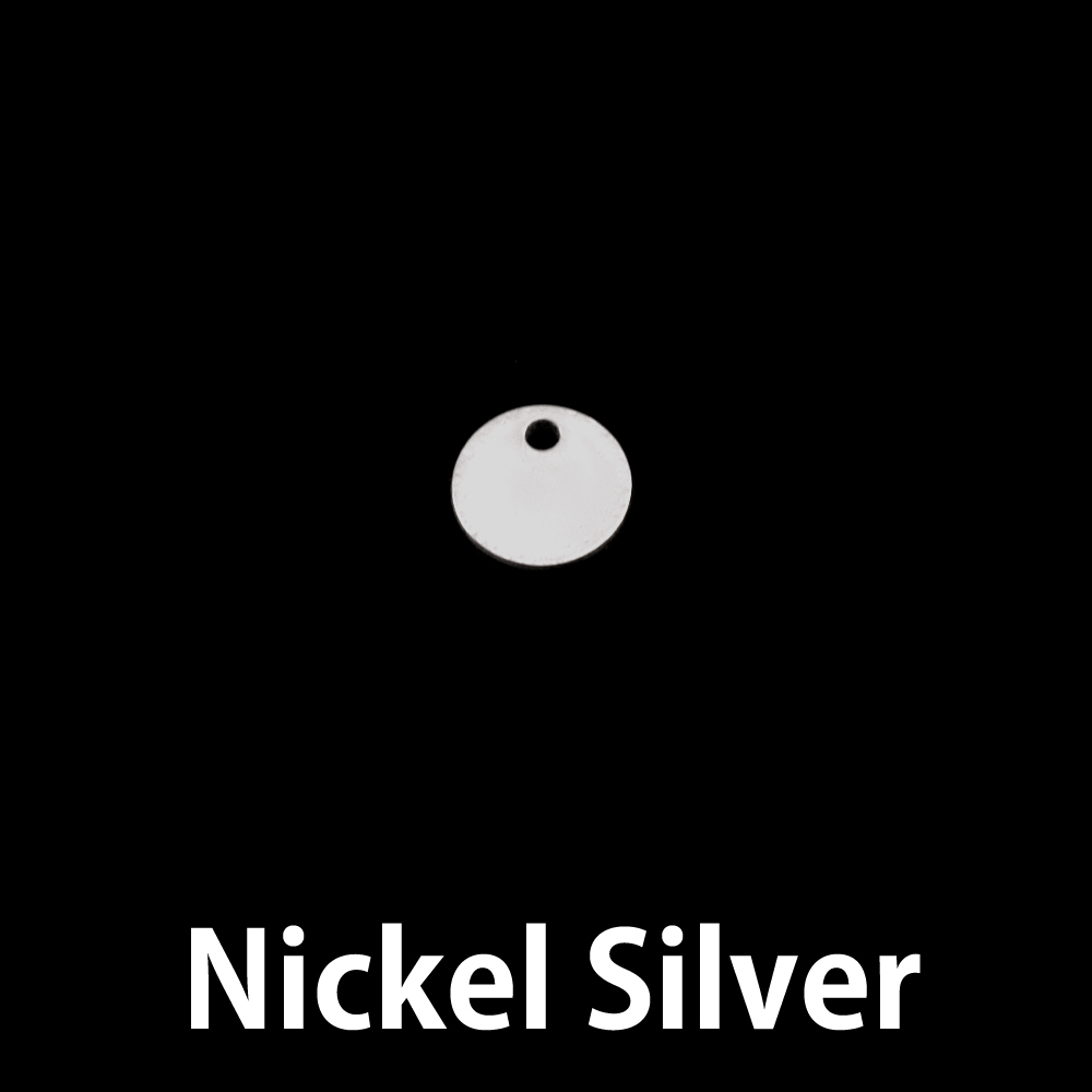 Metal Stamping Blanks Nickel Silver Round, Disc, Circle with Hole, 8mm (.31"), 24g